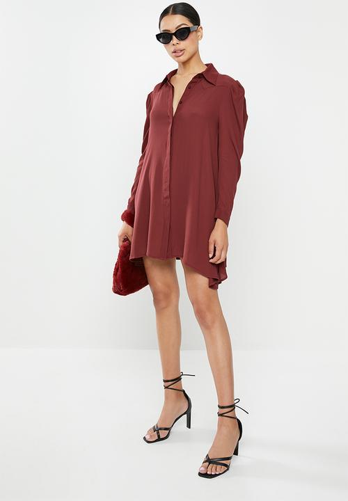 Glamorous - Swing shirt dress  - brick red
