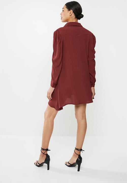 Glamorous - Swing shirt dress  - brick red