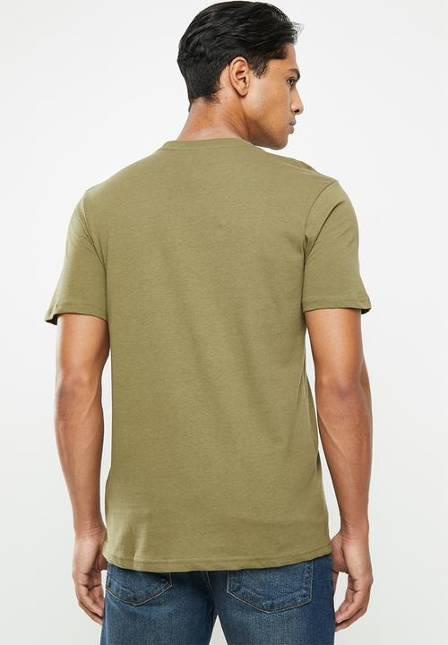 Cotton On - Tbar text short sleeve tee - khaki green