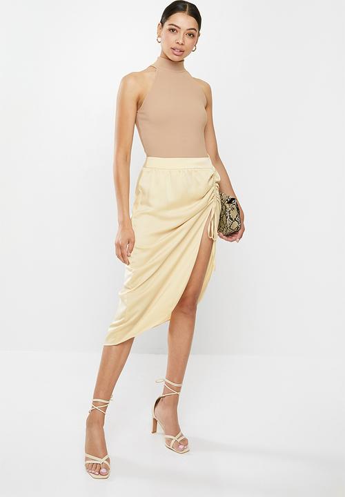 Glamorous - Side drawstring skirt - cream