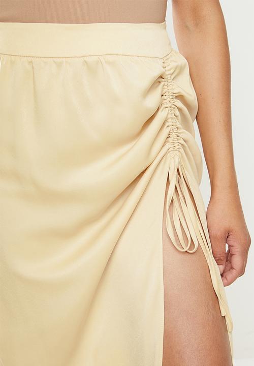 Glamorous - Side drawstring skirt - cream