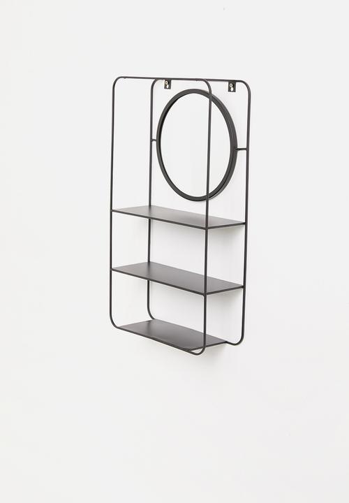 H&S - Mirror wall rack - black