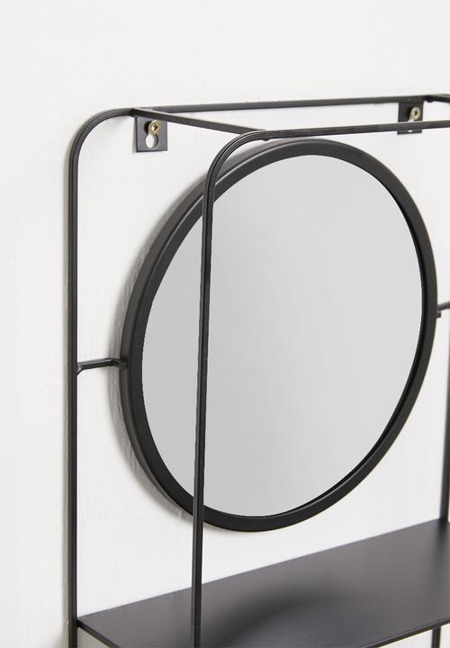 H&S - Mirror wall rack - black