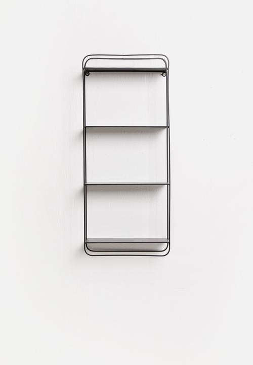 H&S - 4-tier metal wall rack - black