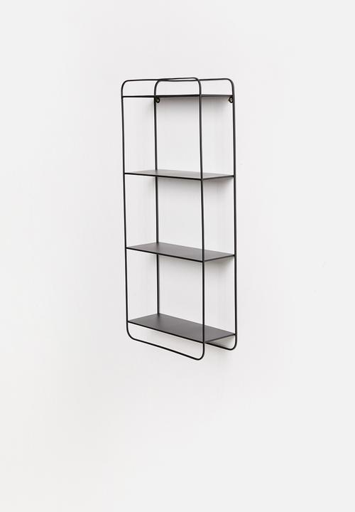 H&S - 4-tier metal wall rack - black