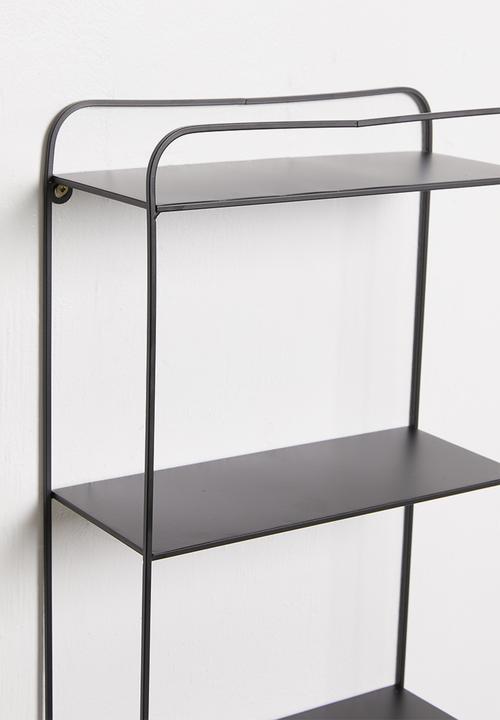H&S - 4-tier metal wall rack - black