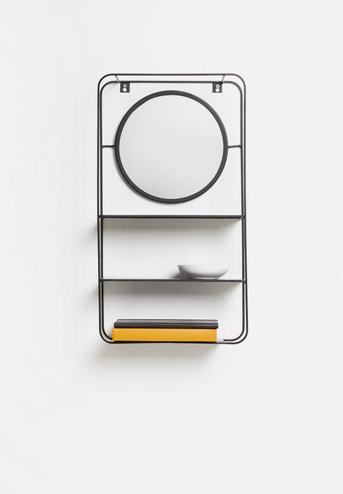 H&S - Mirror wall rack - black