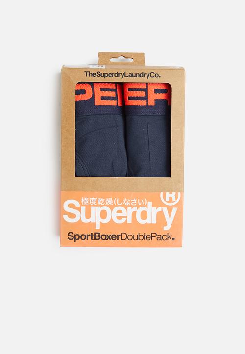Superdry. - Sport 2 pack boxers - navy & orange 