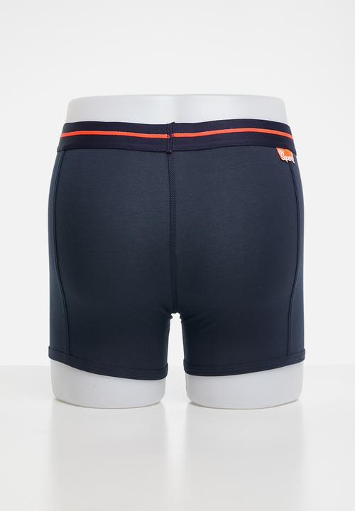 Superdry. - Sport 2 pack boxers - navy & orange 