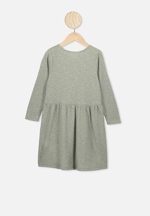 Cotton On - Freya long sleeve dress - silver sage
