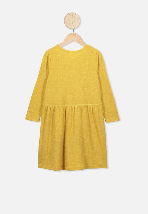 Cotton On - Freya long sleeve dress - honey gold
