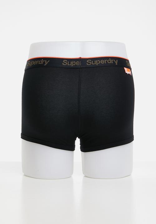 Superdry. - Orange label 3 pack sport trunks - black 
