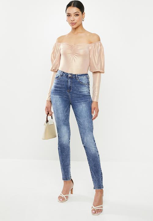Missguided - Sinner highwaisted clean skinny jean - blue