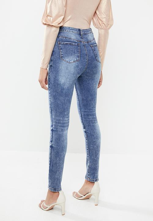 Missguided - Sinner highwaisted clean skinny jean - blue
