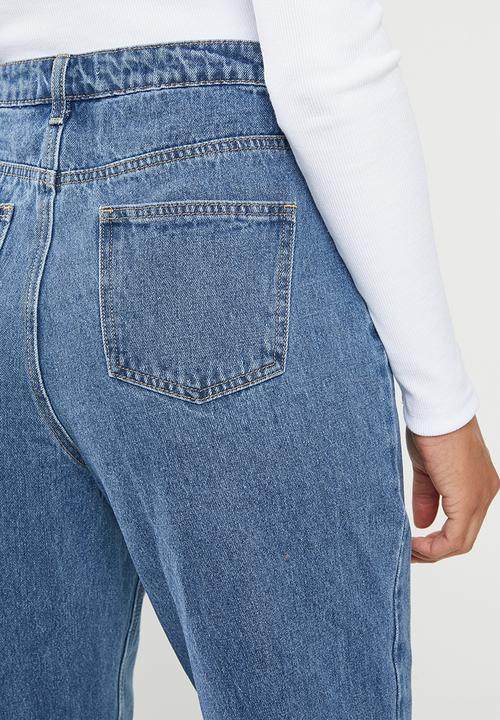 Missguided - Riot highwaisted cargo mom jean - blue