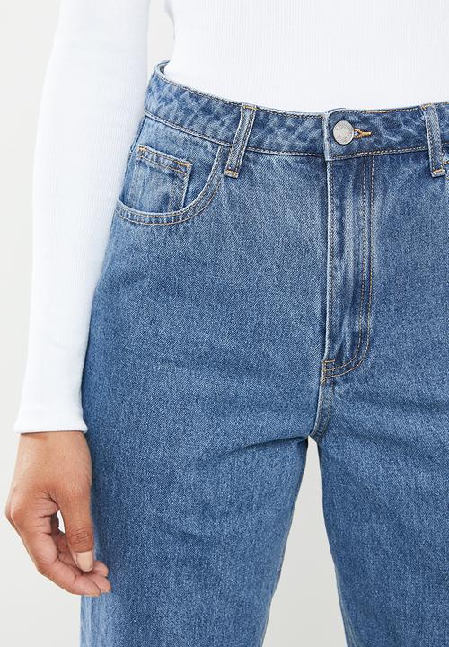 Missguided - Riot highwaisted cargo mom jean - blue