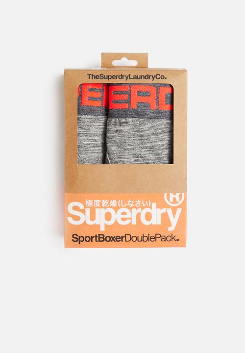 Superdry. - Sport 2 pack boxers - grey & orange 