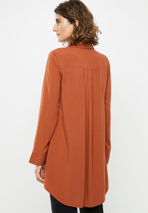 edit - Mandarin viscose tunic - rust