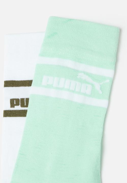 PUMA - 2 Pack brand socks - green/white - green & white