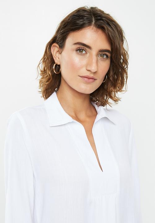 edit - Long Line viscose tunic - white