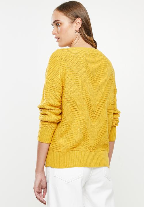 Vero Moda - Bandile long sleeve v-neck - yellow