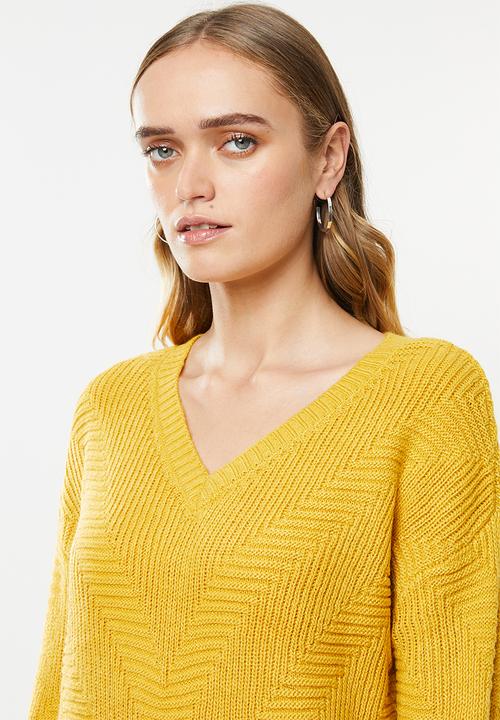 Vero Moda - Bandile long sleeve v-neck - yellow