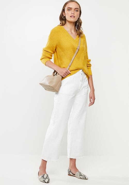 Vero Moda - Bandile long sleeve v-neck - yellow