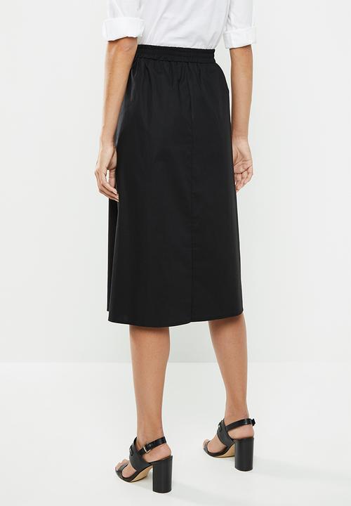 edit - Full skirt with elasticated band - black