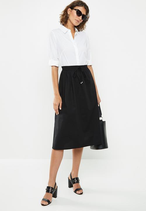 edit - Full skirt with elasticated band - black