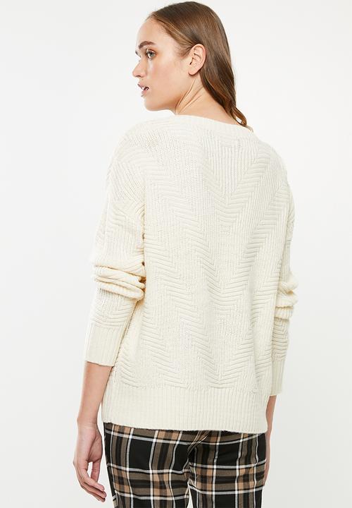 Vero Moda - Bandile long sleeve v-neck - neutral 