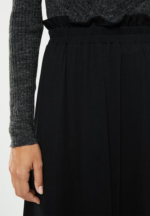 edit - Pull on knit midi skirt - black