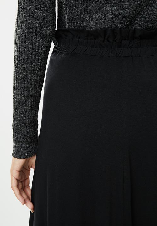 edit - Pull on knit midi skirt - black