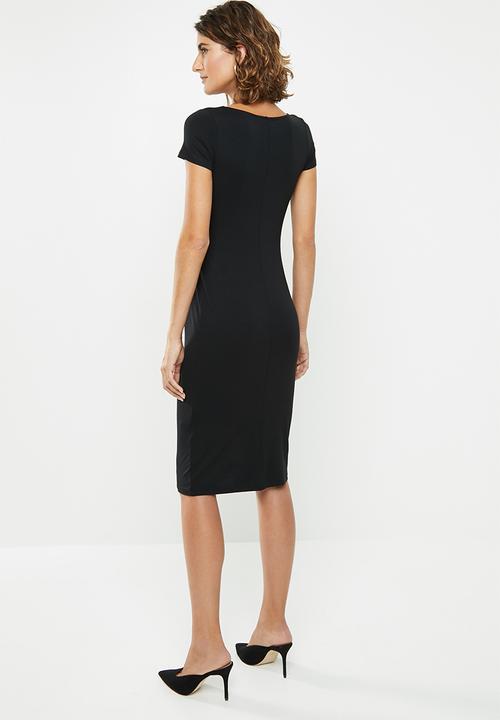 edit - Side knot mdi dress - black