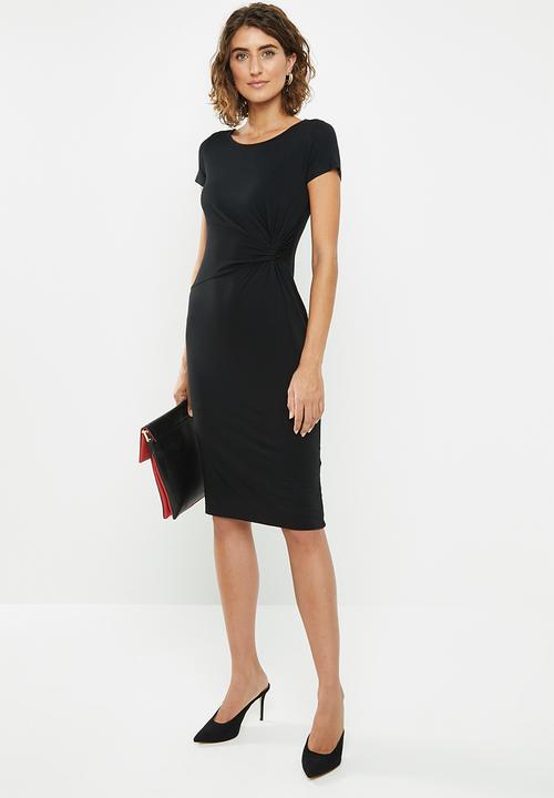 edit - Side knot mdi dress - black