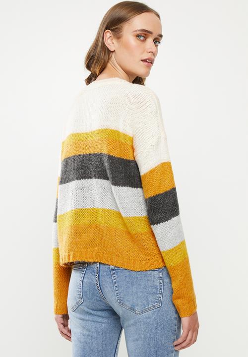 Jacqueline de Yong - Cordella pullover - cream & yellow 