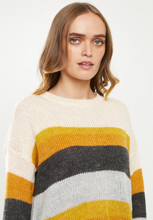 Jacqueline de Yong - Cordella pullover - cream & yellow 