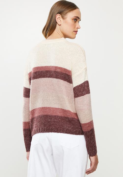 Jacqueline de Yong - Cordella pullover - cream & pink 