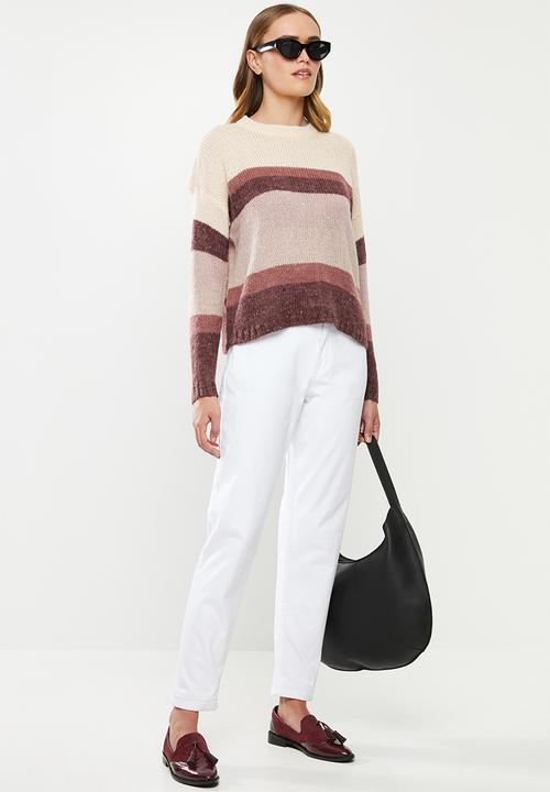 Jacqueline de Yong - Cordella pullover - cream & pink 