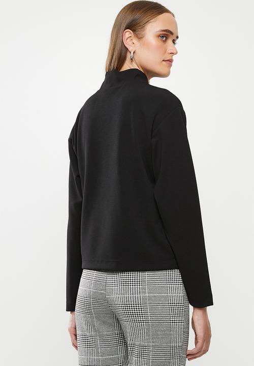 Jacqueline de Yong - Willow high neck top - black