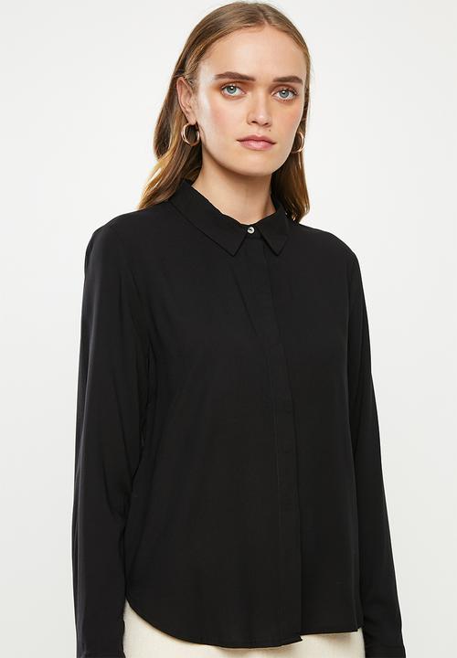 Jacqueline de Yong - Opal long sleeve shirt - black