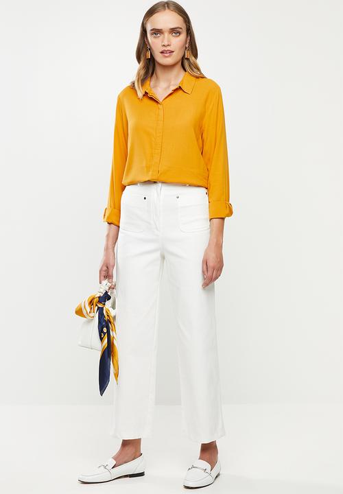 Jacqueline de Yong - Opal long sleeve shirt - inca gold