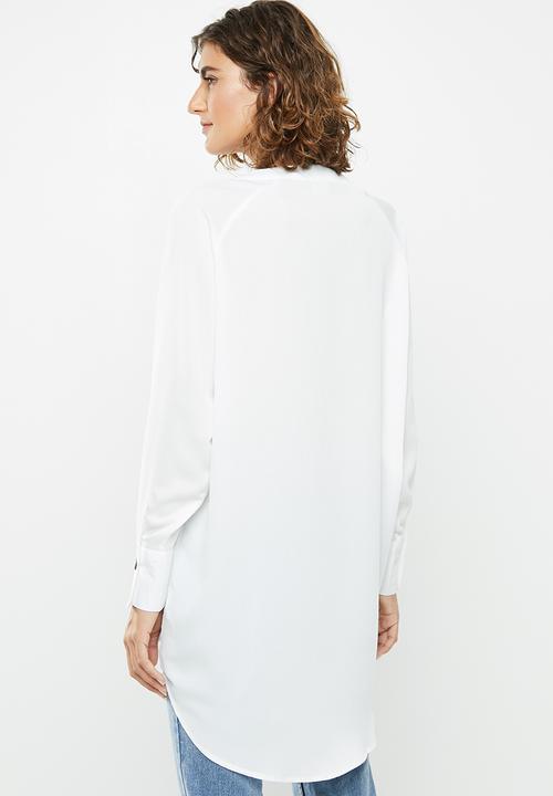 Jacqueline de Yong - Shane long sleeve loose shirt - white 