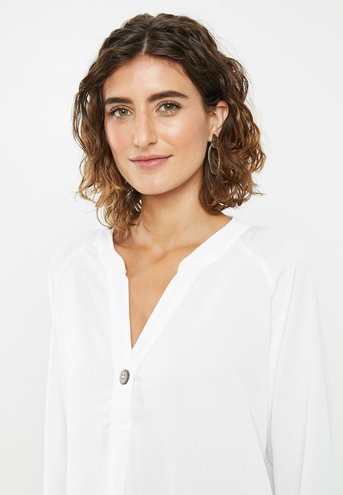 Jacqueline de Yong - Shane long sleeve loose shirt - white 