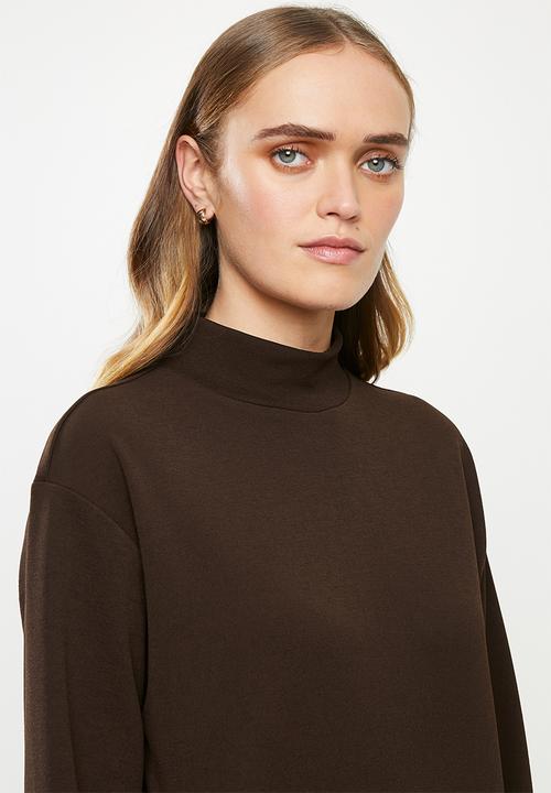 Jacqueline de Yong - Willow high neck top - coffee