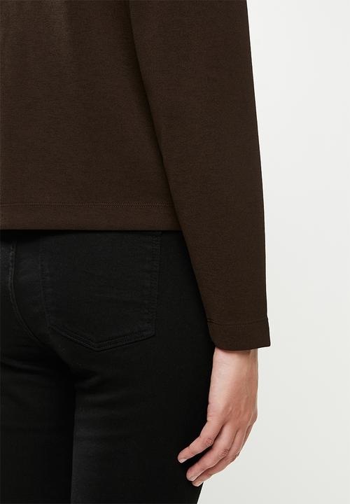 Jacqueline de Yong - Willow high neck top - coffee