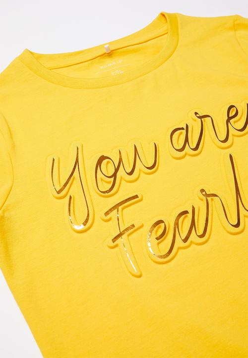 Name It - Lina short sleeve slim top - yellow