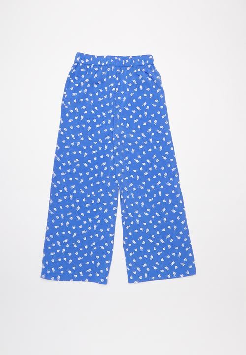 Name It - Lala wide pant - blue & white