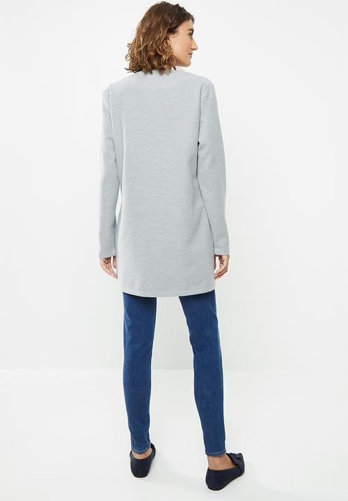 edit - Collarless coat - grey 