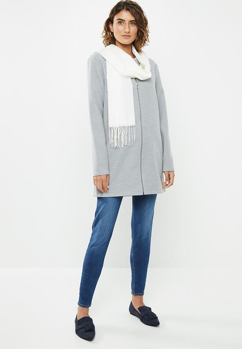 edit - Collarless coat - grey 