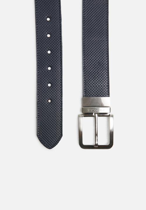 Pringle of Scotland - Austin leather reversible belt - navy & tan 